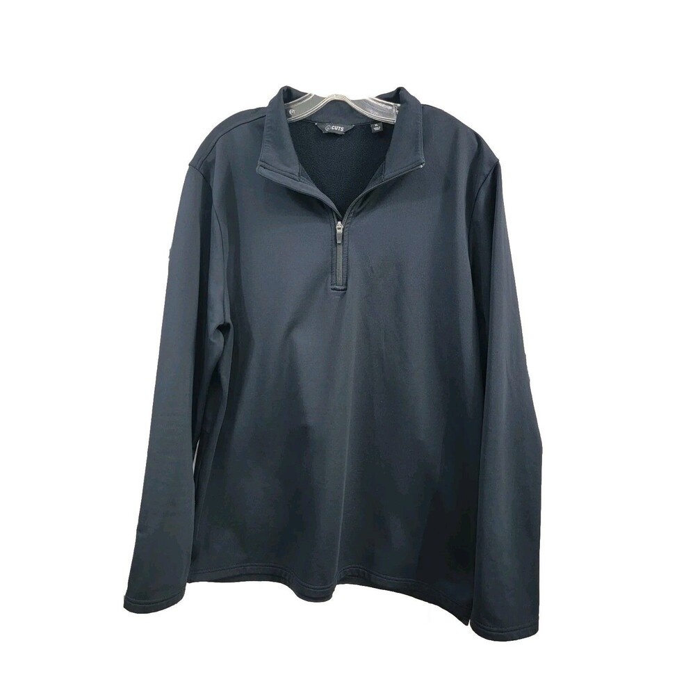 CUTS Clothing Men's XL Performance Q-zip 1/4 Zip Pullover Sweatshirt‎ Black EUC